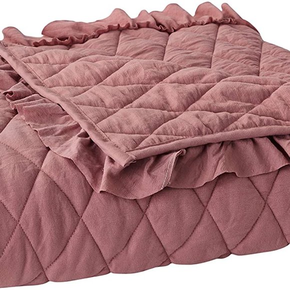 Bedding Farmhouse Quilted Microfiber Throw Coral Poshmark